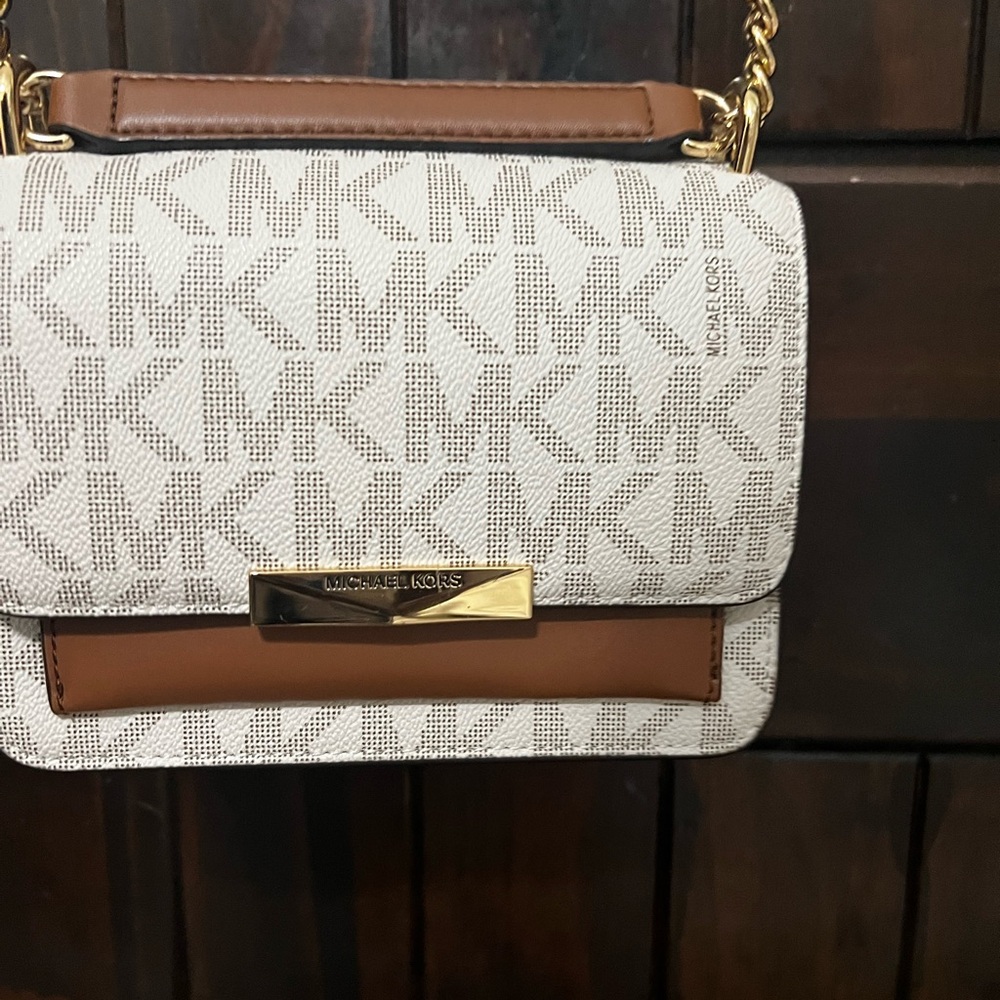 Michael Kors Brown and Cream Crossbody Bag